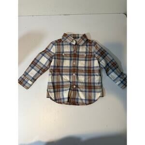 Janie and Jack plaid flannel brown fall button up 12 to 18 month boys